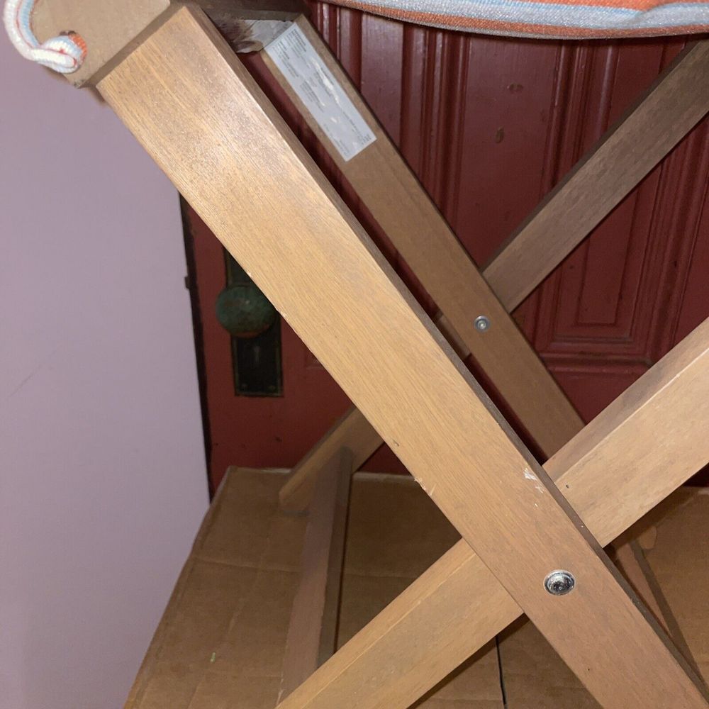 SOLBLEKT Stool, foldable eucalyptus, stripe orange - IKEA - Picture 4 of 16
